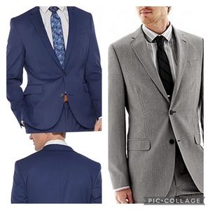 Lot of JF Ferrar 38S Navy & Grey Classic Suit Coats Only Good Condition